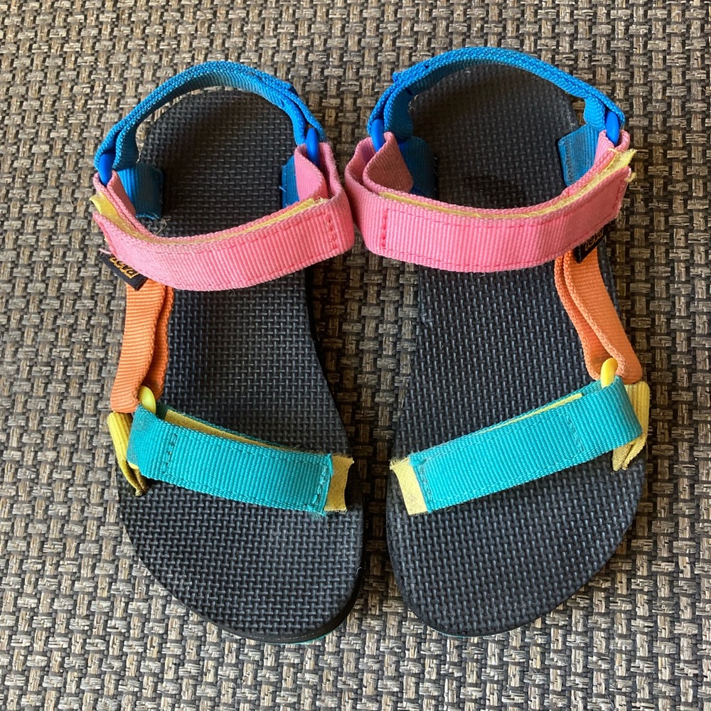 Teva Pink and Blue Outdoor Sandals with Adjustable Straps